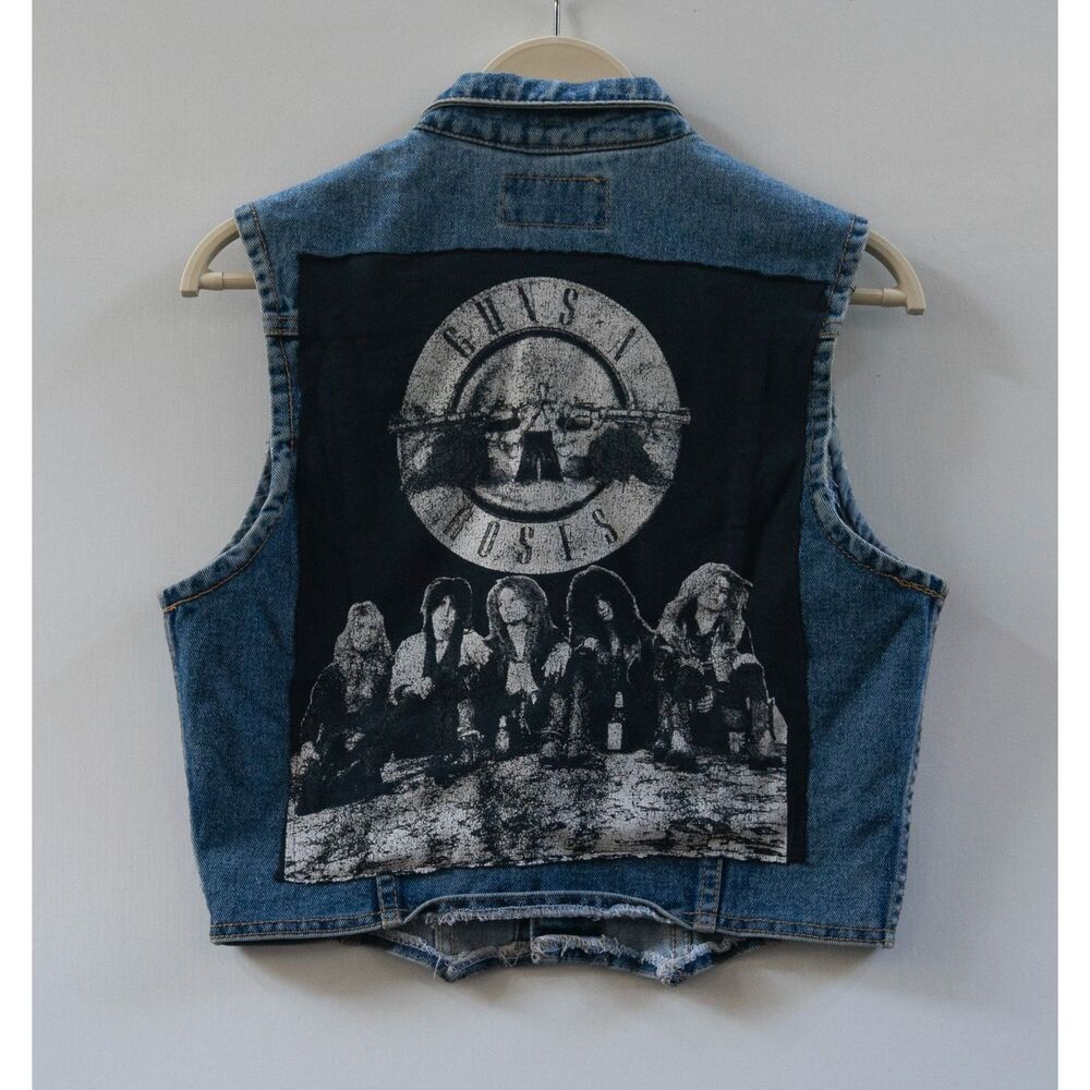 Vintage Guns N' Roses Appetite For Destruction T-Shirt & Denim Vest Set Small